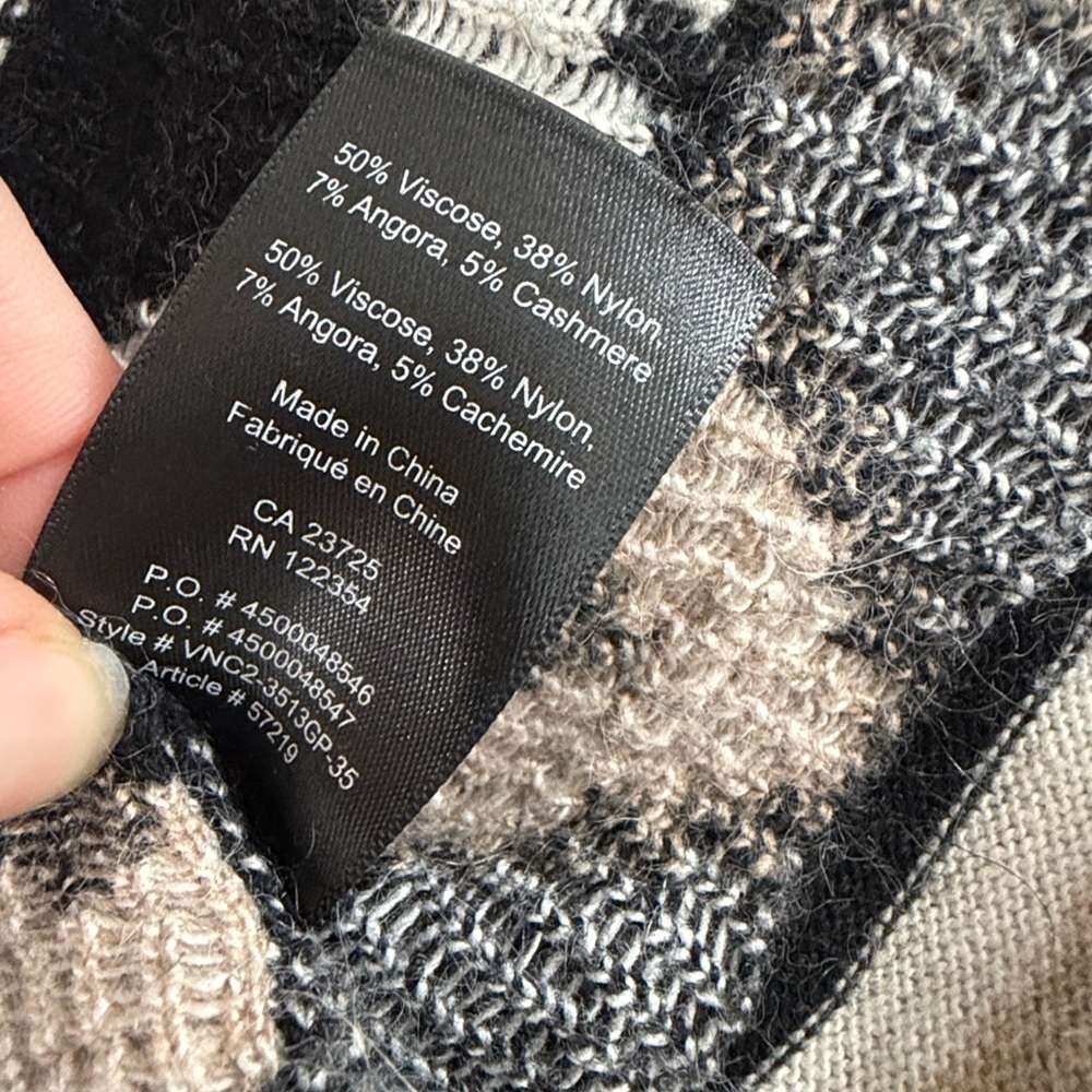 Aritzia Talula Black & Cream Angora Cashmere Blend Cardigan – Small - Picture 7 of 7